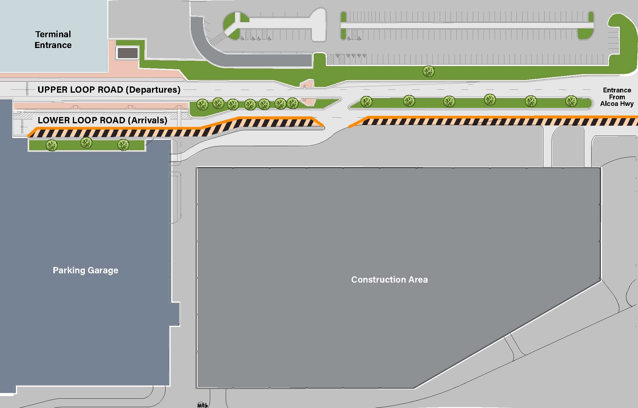 Temporary Lane Closure (Lower Level)